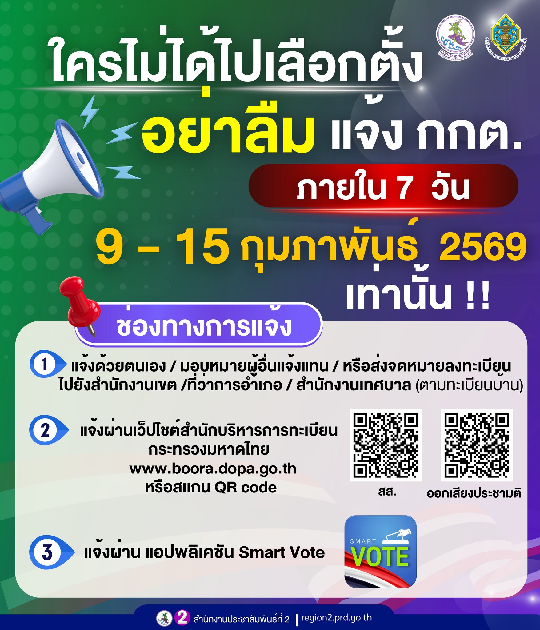 📣ใครไม่ได้ไปเลือกตั้ง อย่าลืมแจ้ง กกต. ภายใน 7 วัน