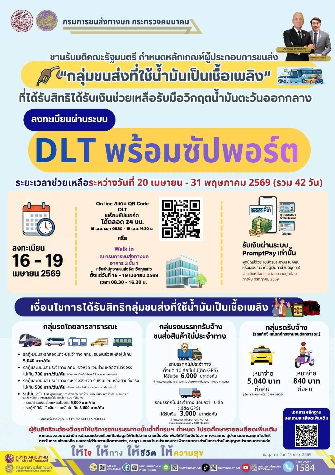 📌 กระทรวงคมนาคม กรมการขนส่งทางบก ขานรับมติคณะรัฐมนตรี กำหนดหลักเกณฑ์ผู้ประกอบการขนส่ง &ldquo;กลุ่มขนส่งที่ใช้น้ำมันเป็นเชื้อเพลิง&rdquo;