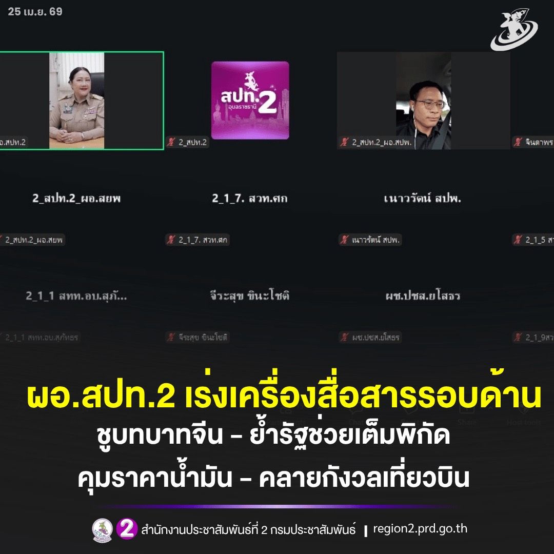 🎯 ผอ.สปท.2 เร่งเครื่องสื่อสารรอบด้าน! ชูบทบาทจีน - ย้ำรัฐช่วยเต็มพิกัด คุมราคาน้ำมัน - คลายกังวลเที่ยวบิน