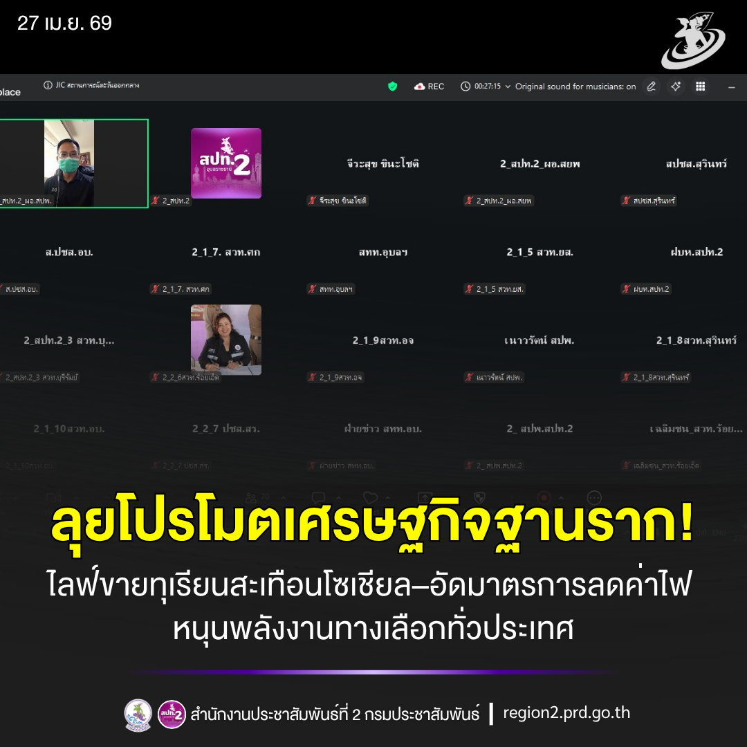🎯 ลุยโปรโมตเศรษฐกิจฐานราก! ไลฟ์ขายทุเรียนสะเทือนโซเชียล&ndash;อัดมาตรการลดค่าไฟ หนุนพลังงานทางเลือกทั่วประเทศ
