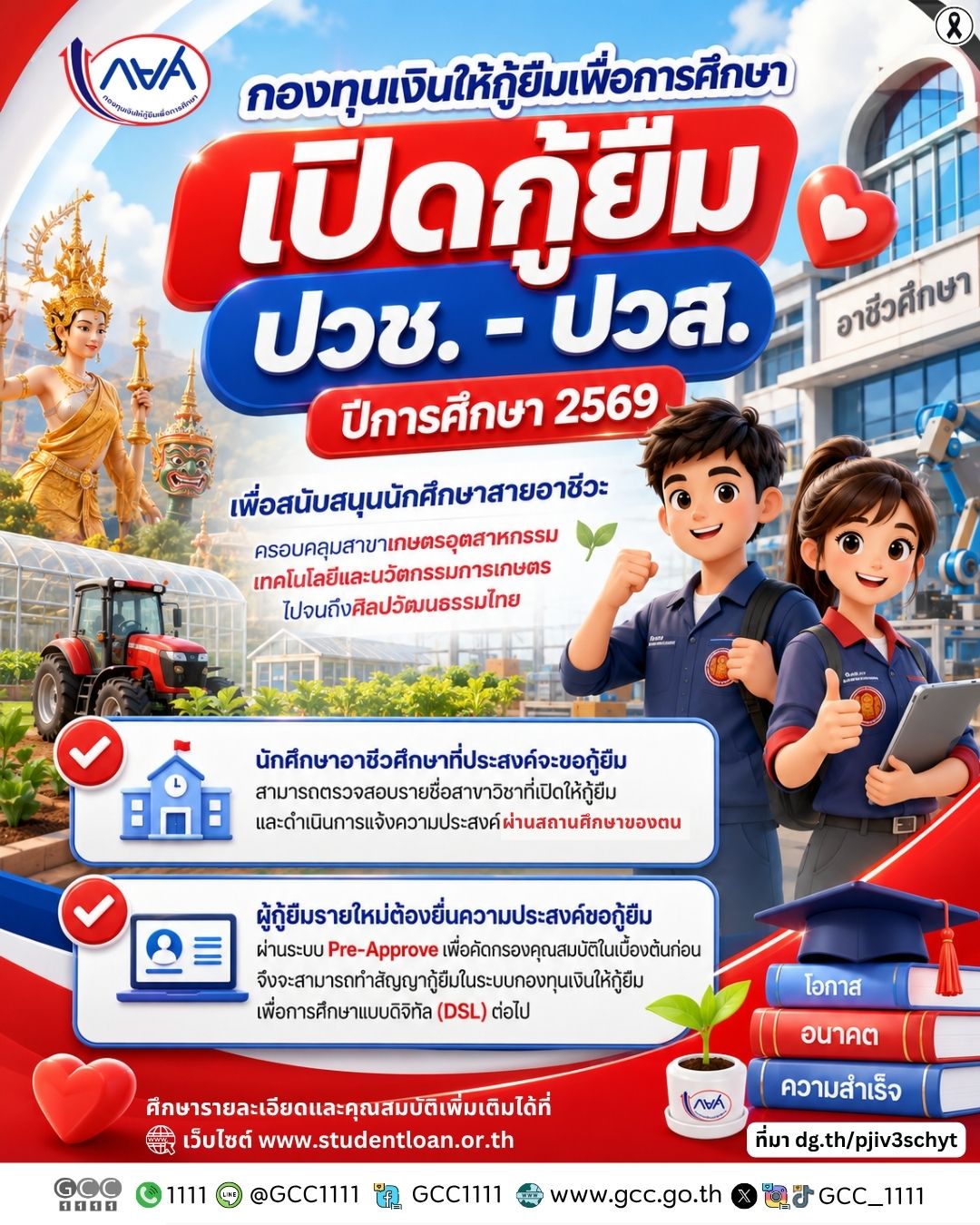 🎓📚 กยศ. เปิดกู้ยืม ปวช. - ปวส. ปีการศึกษา 2569