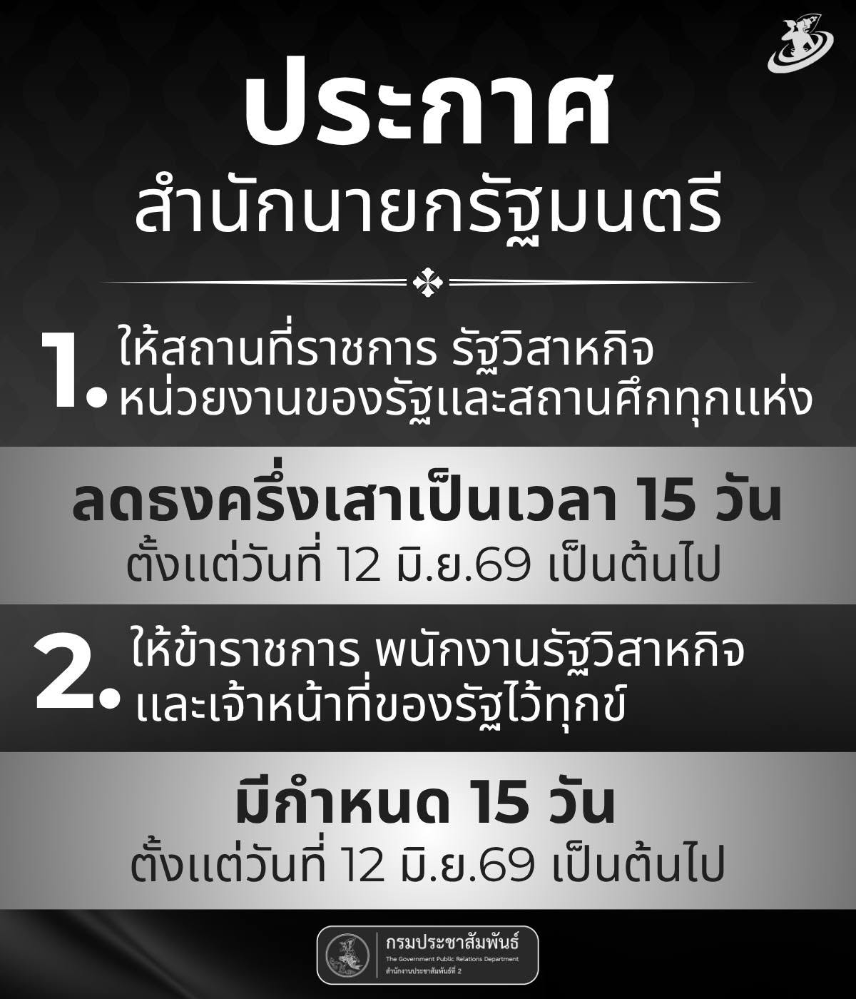 ประกาศสำนักนายกรัฐมนตรี เรื่อง สมเด็จพระเจ้าลูกเธอ เจ้าฟ้าพัชรกิติยาภา นเรนทิราเทพยวดี กรมหลวงราชสาริณีสิริพัชร มหาวัชรราชธิดา สิ้นพระชนม์